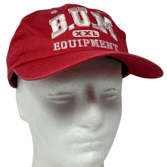 Vintage BUM Equipment Hat Cap Red 80s Logo Snapback 6 Panel - Picture 1 of 10